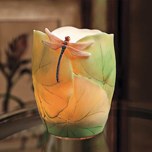 Dragonfly & Lotus Vase Lamp