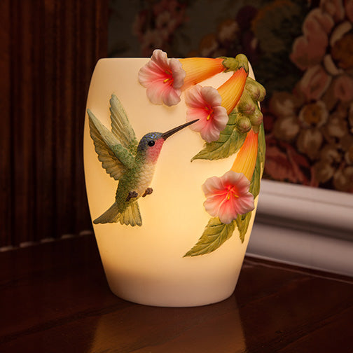 Hummingbird and Trumpet Vase Lamp