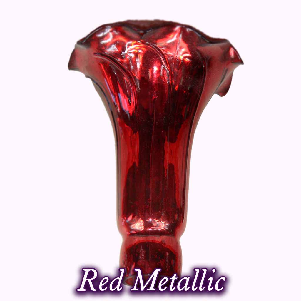 Replacement Glass Tulip Shade - Red Metallic