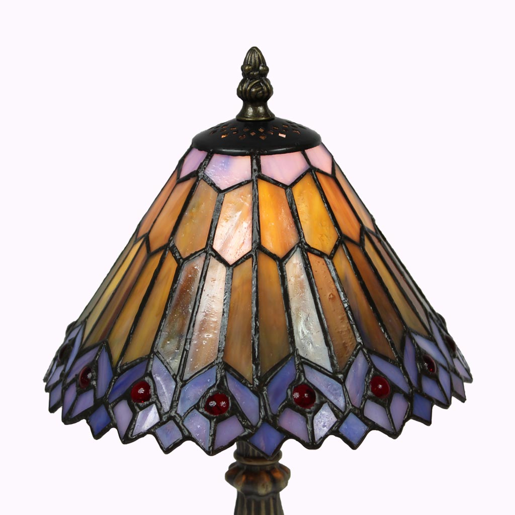 Jeweled Peacock Tiffany Table Lamp-small