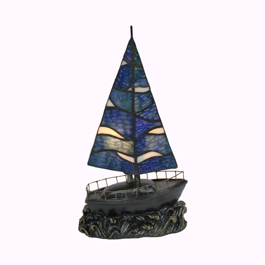 Sailboat Sculptured Bronze Lamp