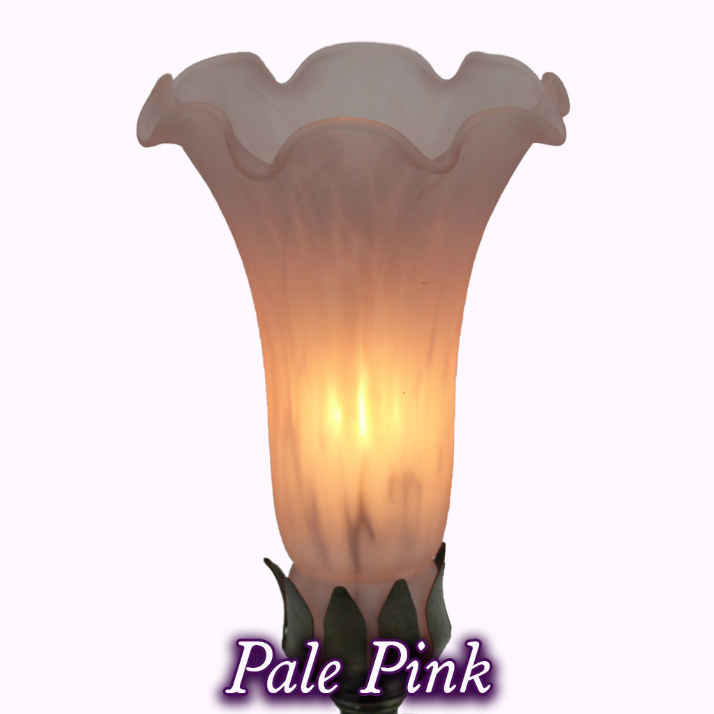 Tall Butterfly Sculptured Bronze Lamp in pale pink