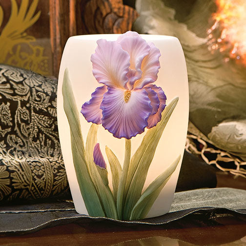 Purple Bearded Iris Vase Lamp