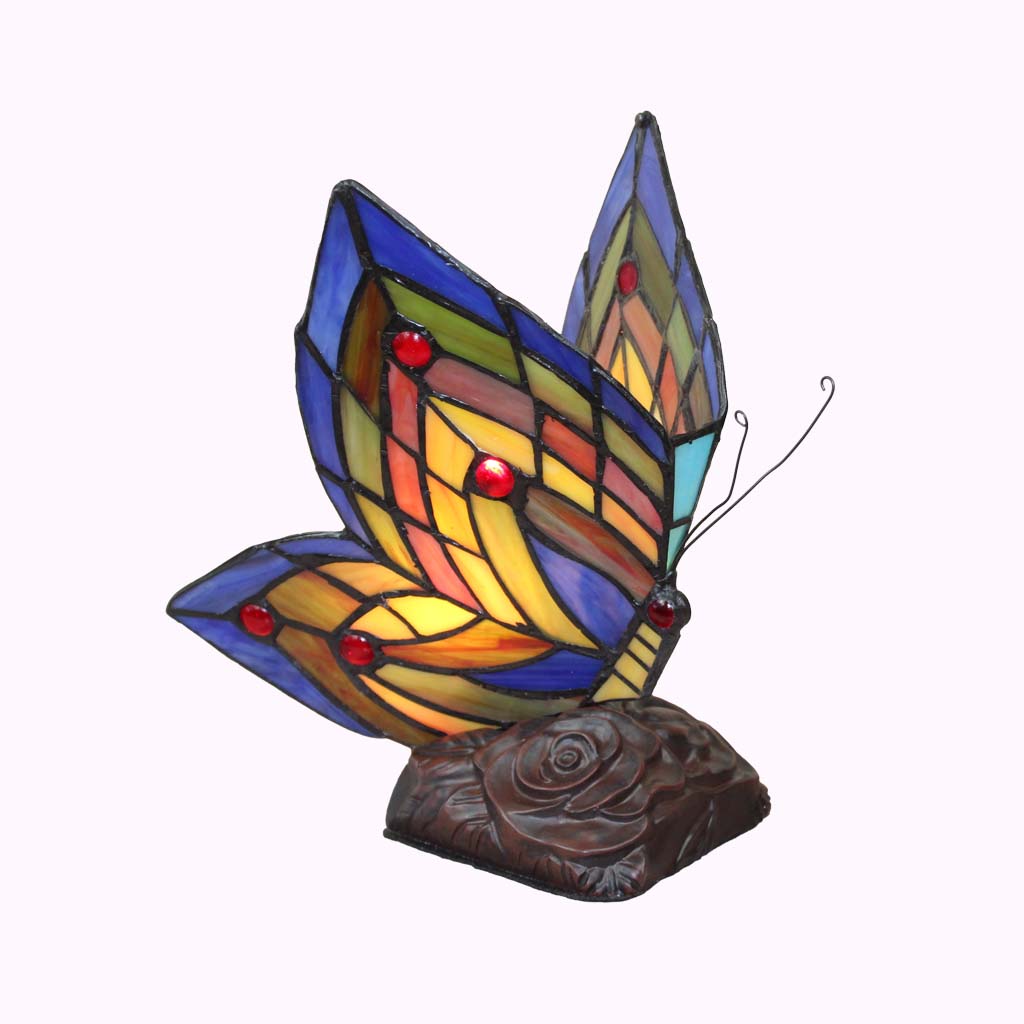 Rainbow Butterfly Tiffany Lamp