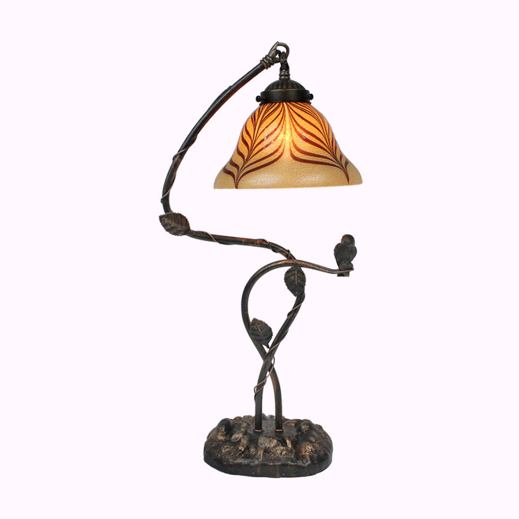 Bird on a Branch Sculptured Bronze Lamp