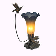 Double Hummingbird Sculptured Bronze Lamp