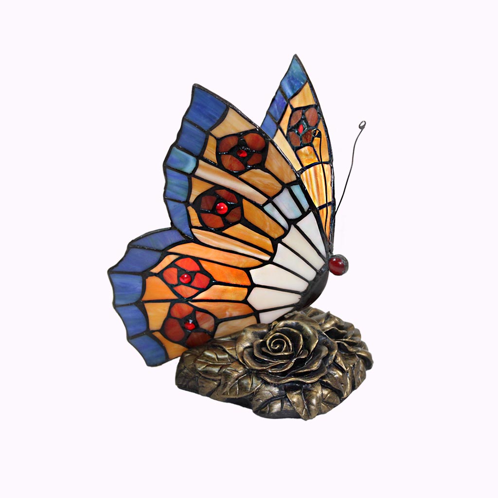 Flowers Butterfly Tiffany Lamp