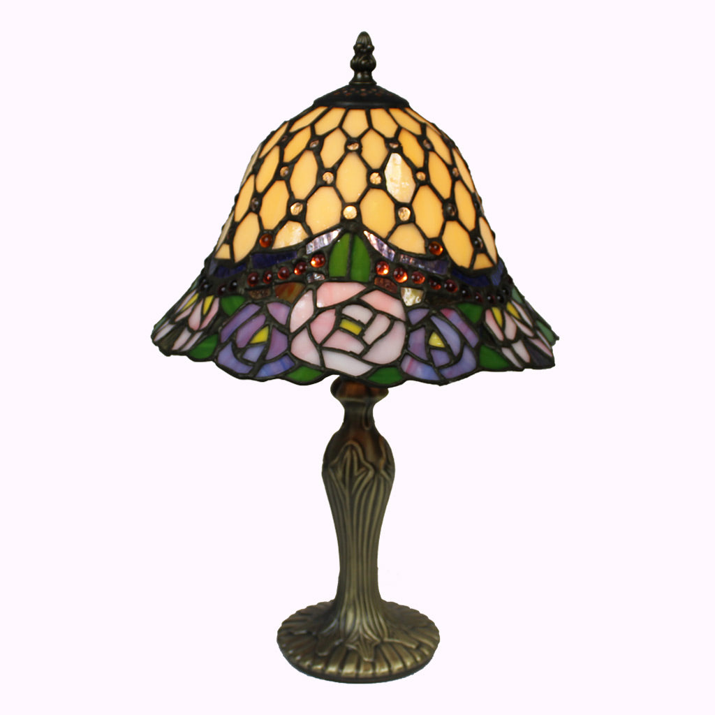 Jeweled Bell and Roses Tiffany Table Lamp