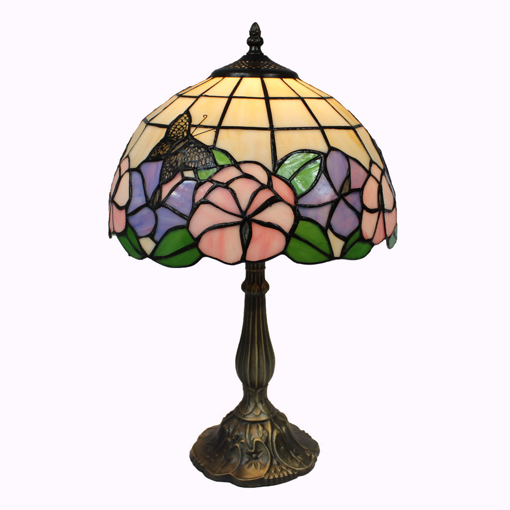 Butterflies and Pansies Tiffany Table Lamp