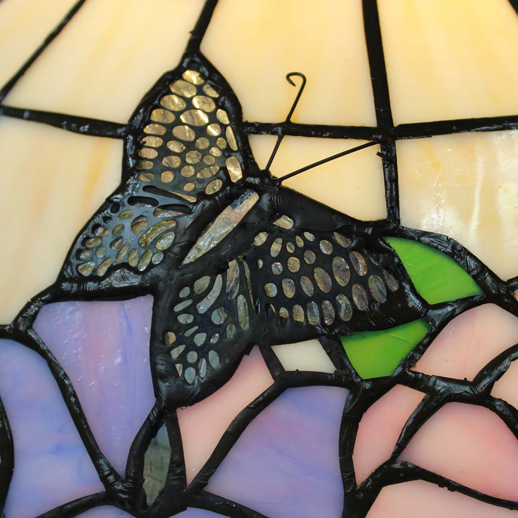 Butterflies and Pansies Tiffany Table Lamp