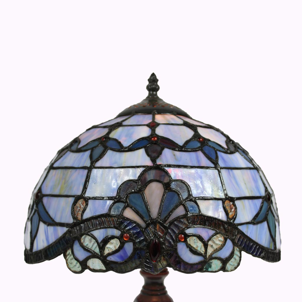 Blue Baroque Tiffany Table Lamp - Medium