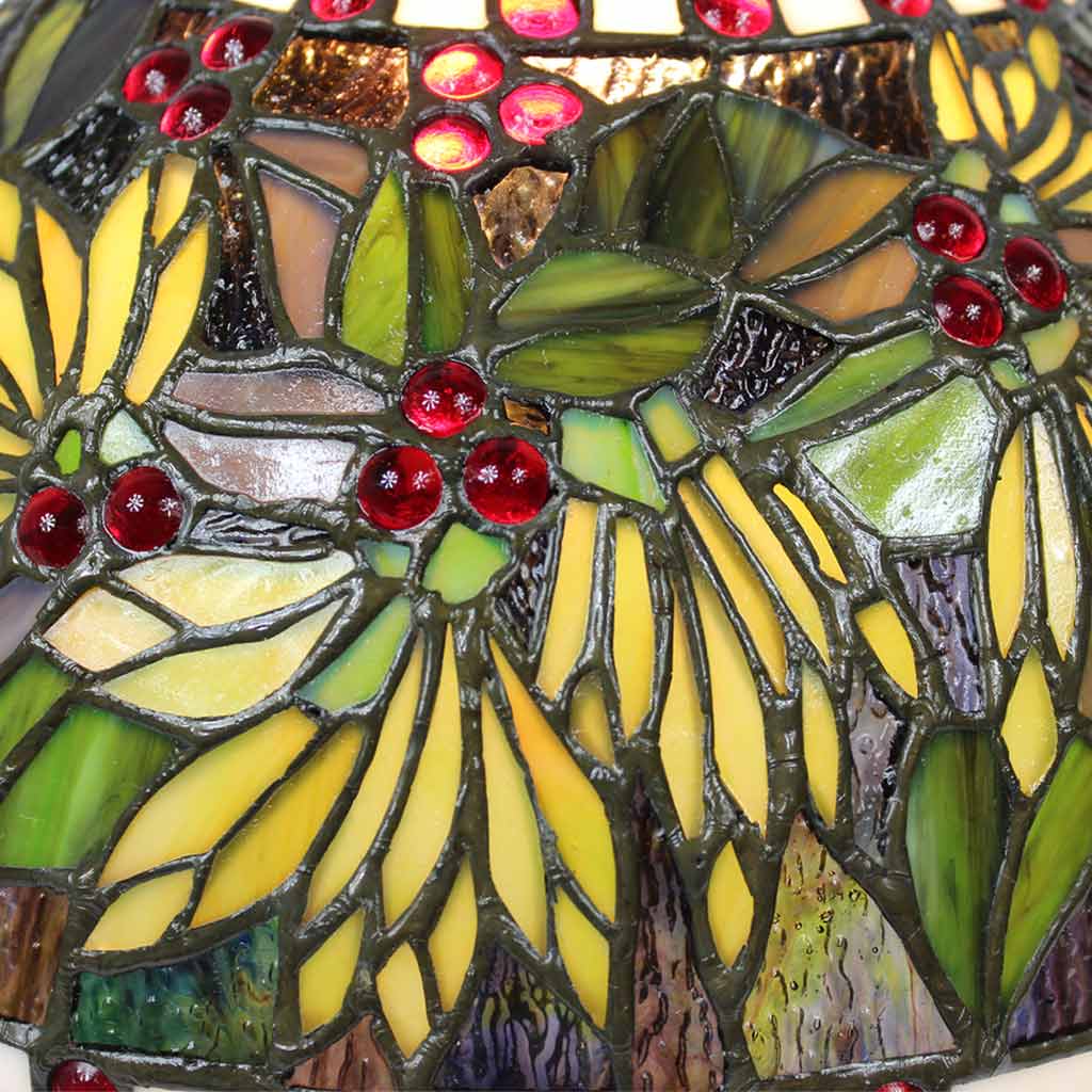 Red Berry Bushes Tiffany Table Lamp