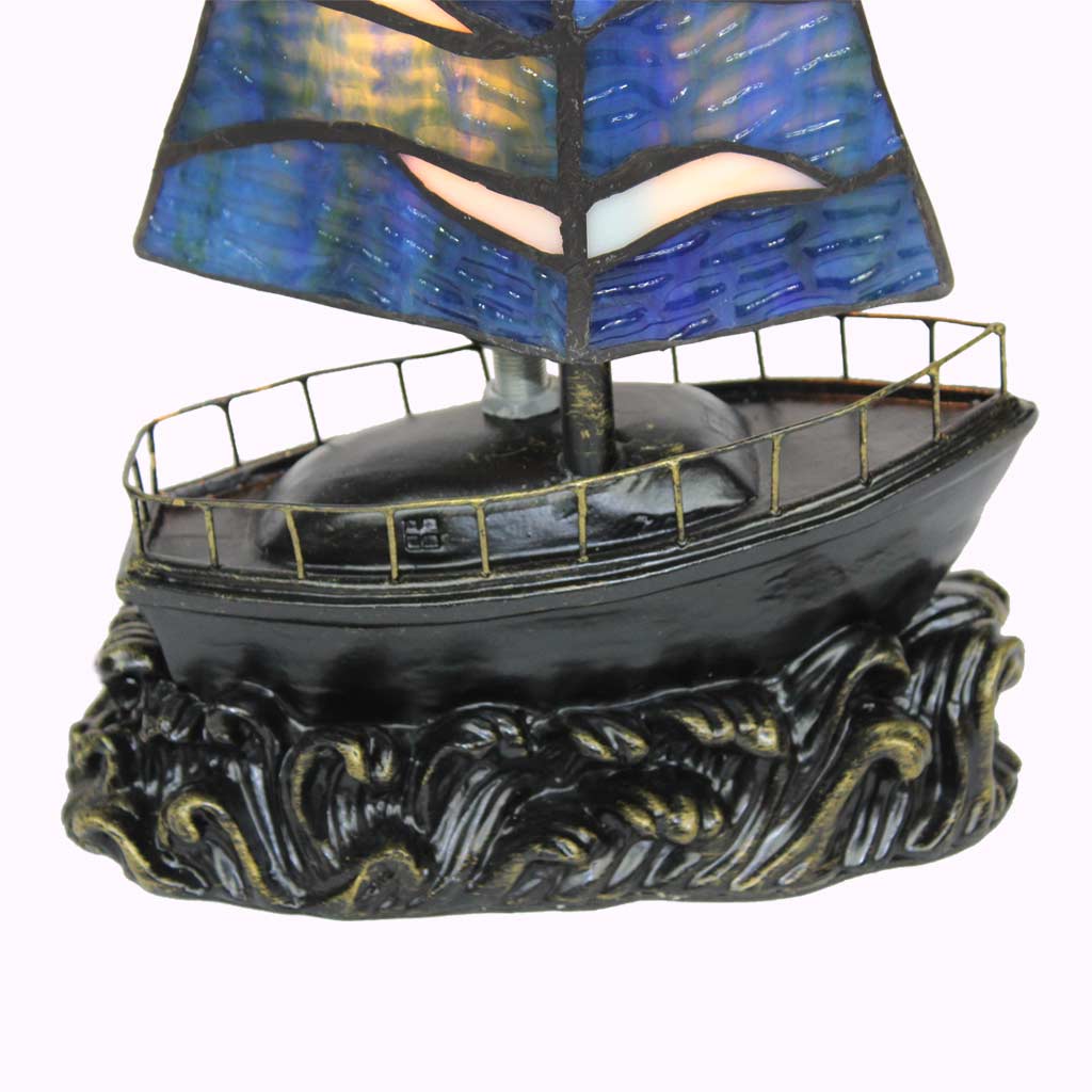 Sailboat Sculptured Bronze Table Lamp