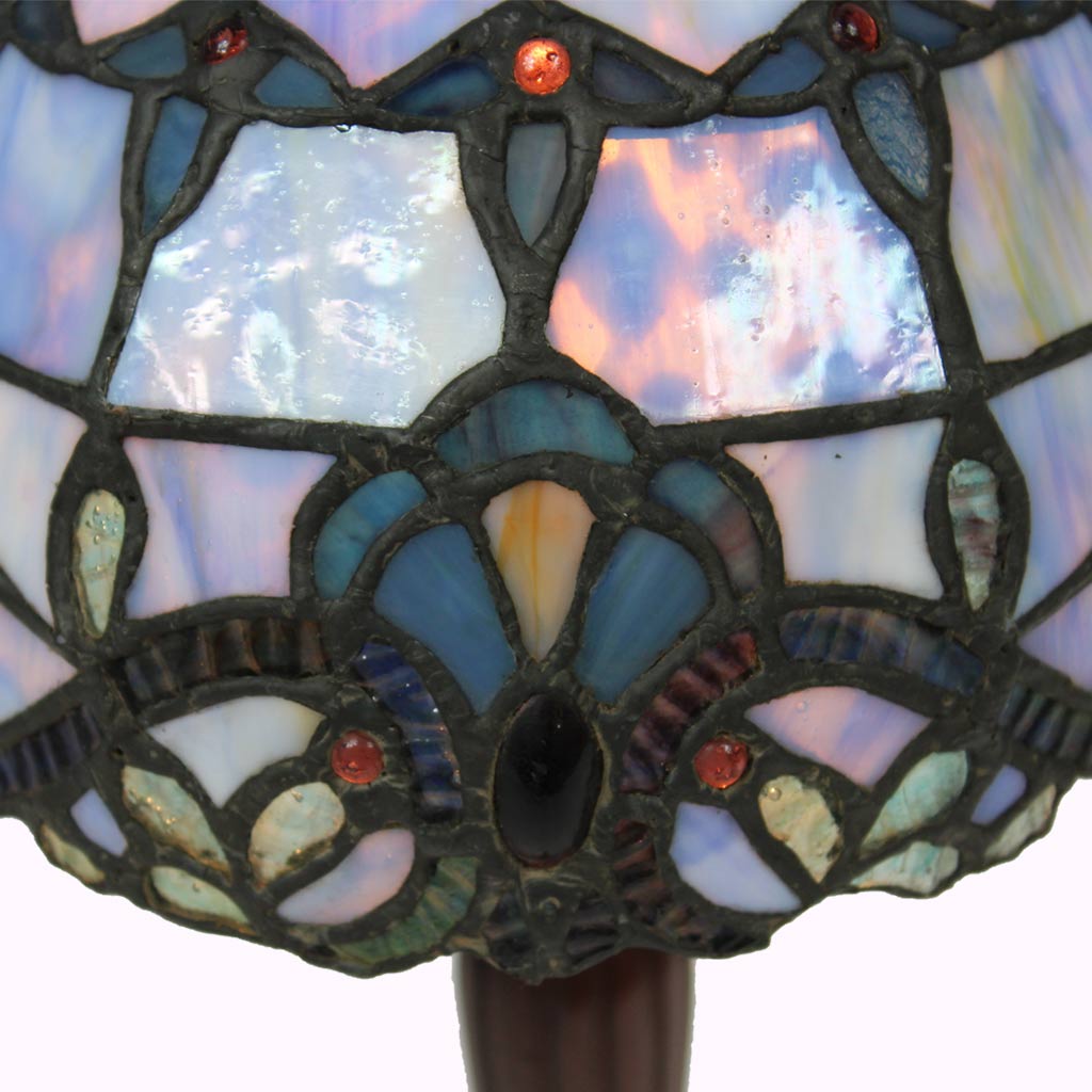 Blue Baroque Tiffany Accent Lamp - Small