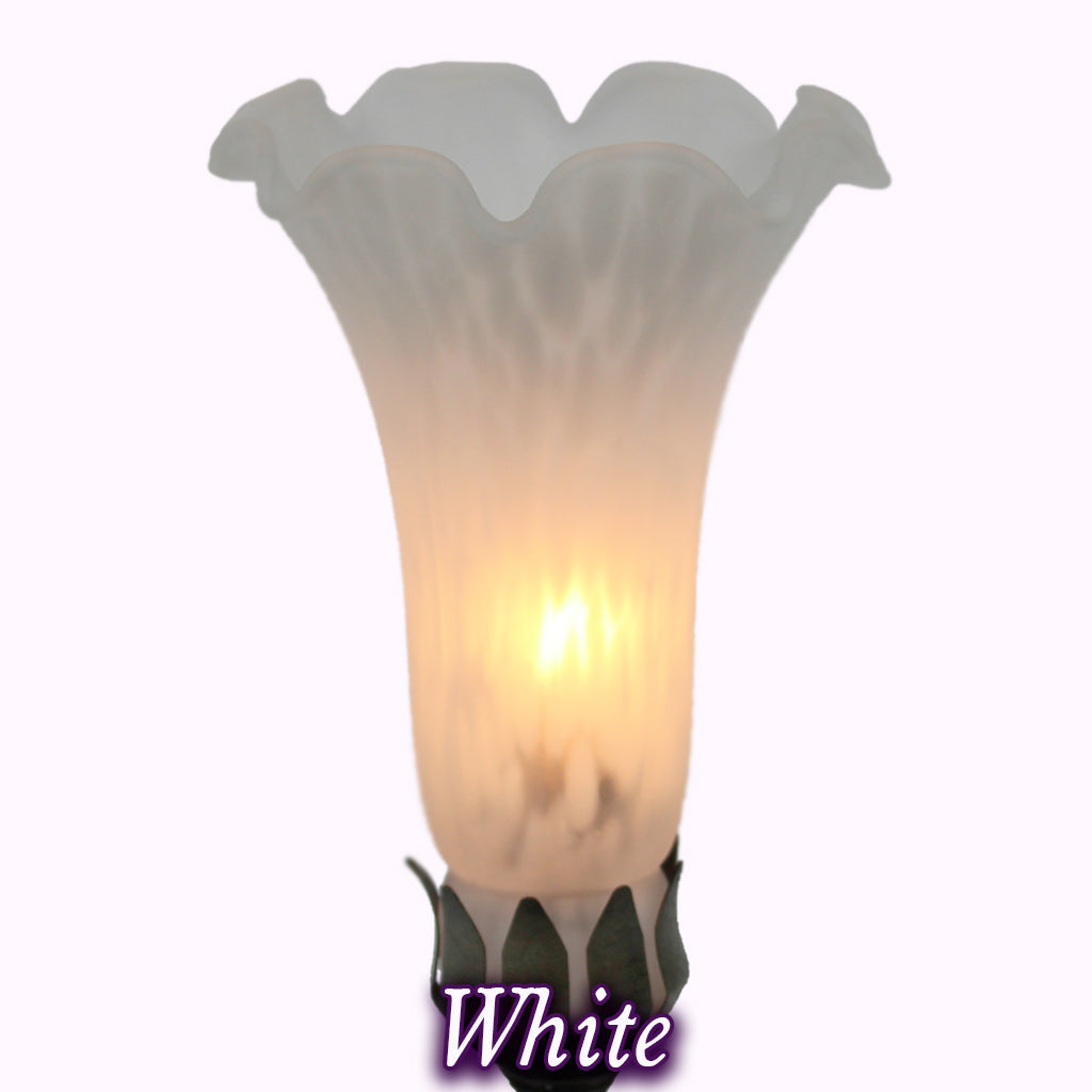 Tall Butterfly Sculptured Bronze Lamp in white